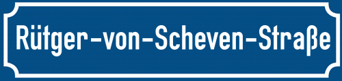Straßenschild Rütger-von-Scheven-Straße zum kostenlosen Download