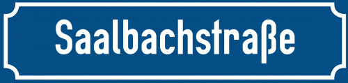 Straßenschild Saalbachstraße zum kostenlosen Download