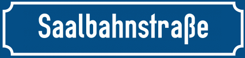Straßenschild Saalbahnstraße