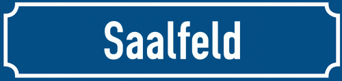 Straßenschild Saalfeld