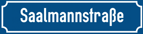 Straßenschild Saalmannstraße zum kostenlosen Download