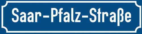 Straßenschild Saar-Pfalz-Straße