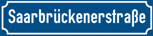 Straßenschild Saarbrückenerstraße zum kostenlosen Download