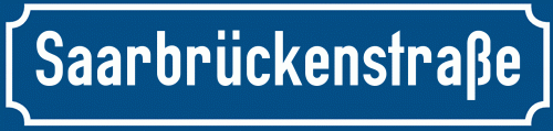 Straßenschild Saarbrückenstraße zum kostenlosen Download