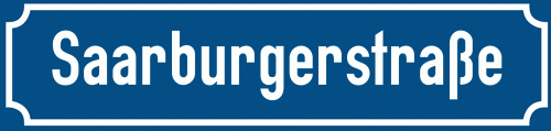 Straßenschild Saarburgerstraße zum kostenlosen Download