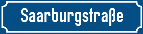 Straßenschild Saarburgstraße zum kostenlosen Download