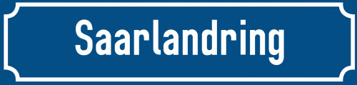 Straßenschild Saarlandring zum kostenlosen Download