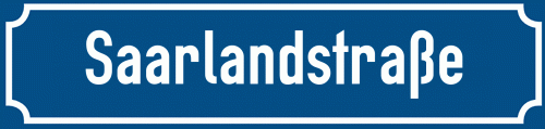 Straßenschild Saarlandstraße zum kostenlosen Download