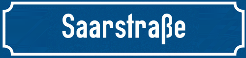 Straßenschild Saarstraße zum kostenlosen Download