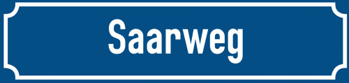 Straßenschild Saarweg