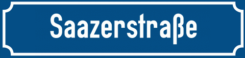 Straßenschild Saazerstraße