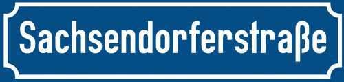 Straßenschild Sachsendorferstraße zum kostenlosen Download