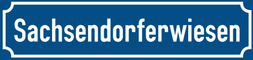 Straßenschild Sachsendorferwiesen