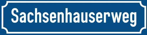 Straßenschild Sachsenhauserweg