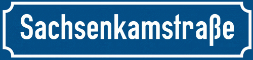 Straßenschild Sachsenkamstraße zum kostenlosen Download