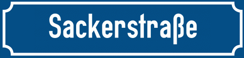 Straßenschild Sackerstraße
