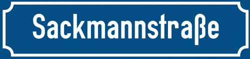 Straßenschild Sackmannstraße zum kostenlosen Download