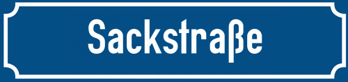 Straßenschild Sackstraße zum kostenlosen Download