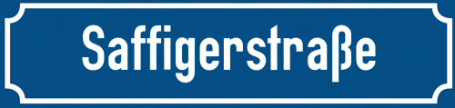 Straßenschild Saffigerstraße