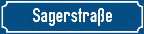 Straßenschild Sagerstraße