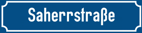 Straßenschild Saherrstraße