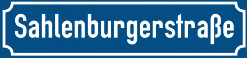 Straßenschild Sahlenburgerstraße