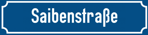 Straßenschild Saibenstraße zum kostenlosen Download