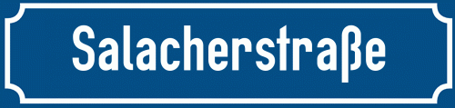 Straßenschild Salacherstraße zum kostenlosen Download