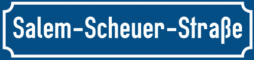 Straßenschild Salem-Scheuer-Straße zum kostenlosen Download