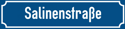 Straßenschild Salinenstraße zum kostenlosen Download