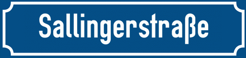 Straßenschild Sallingerstraße zum kostenlosen Download