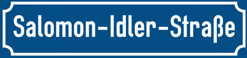 Straßenschild Salomon-Idler-Straße