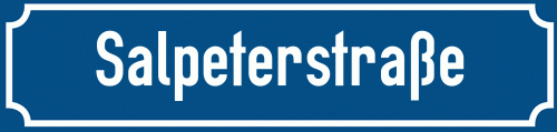 Straßenschild Salpeterstraße