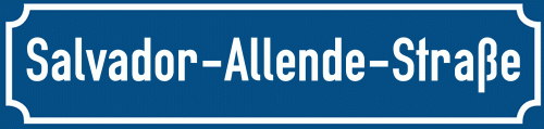 Straßenschild Salvador-Allende-Straße zum kostenlosen Download