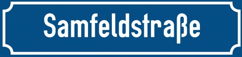 Straßenschild Samfeldstraße