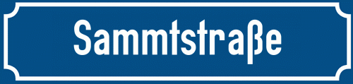 Straßenschild Sammtstraße