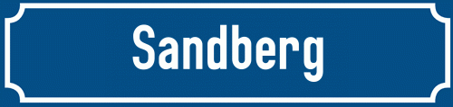 Straßenschild Sandberg