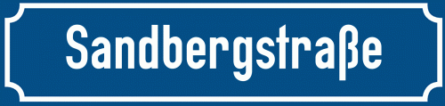 Straßenschild Sandbergstraße