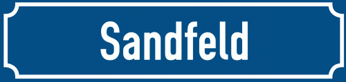 Straßenschild Sandfeld