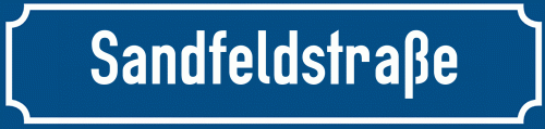 Straßenschild Sandfeldstraße