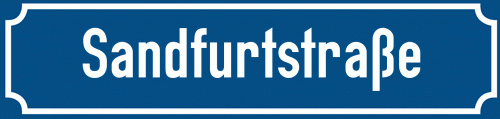 Straßenschild Sandfurtstraße