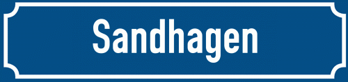 Straßenschild Sandhagen