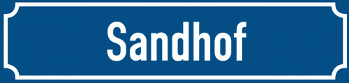 Straßenschild Sandhof