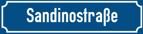 Straßenschild Sandinostraße
