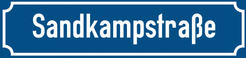 Straßenschild Sandkampstraße zum kostenlosen Download