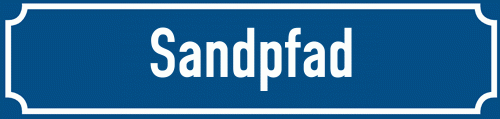 Straßenschild Sandpfad zum kostenlosen Download