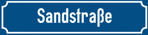 Straßenschild Sandstraße zum kostenlosen Download
