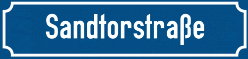 Straßenschild Sandtorstraße