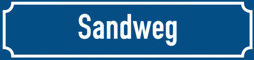 Straßenschild Sandweg zum kostenlosen Download