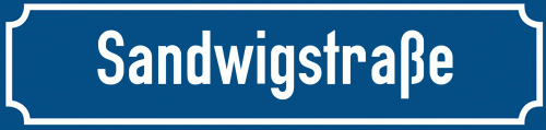 Straßenschild Sandwigstraße